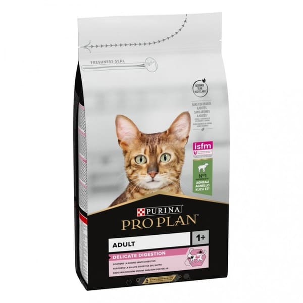 Pro Plan Delicate Digest Lamb kaķu barība jutīgai gremošanai ar jēru 10 kg
